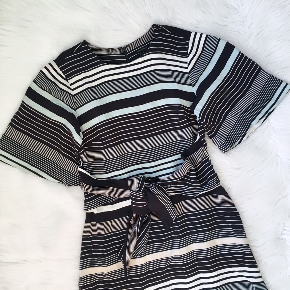 Ann Taylor Black and White Striped Mini Dress - Picture 2 of 8